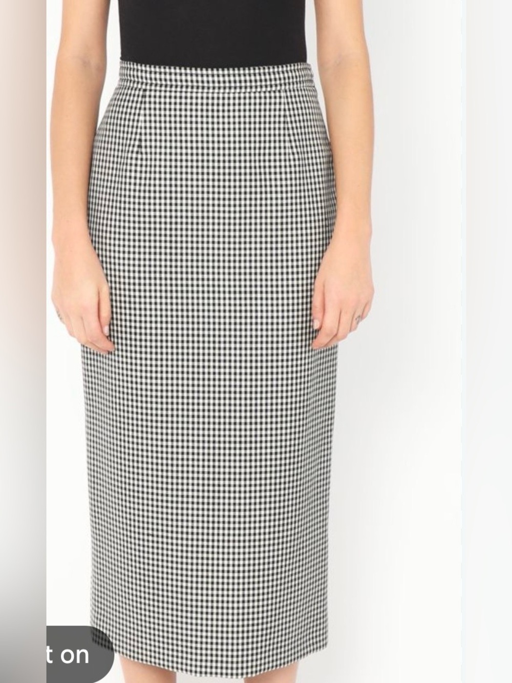 Valentino VTG Miss V Houndstooth Lambswool Pencil Skirt Size IT 48/ US 12